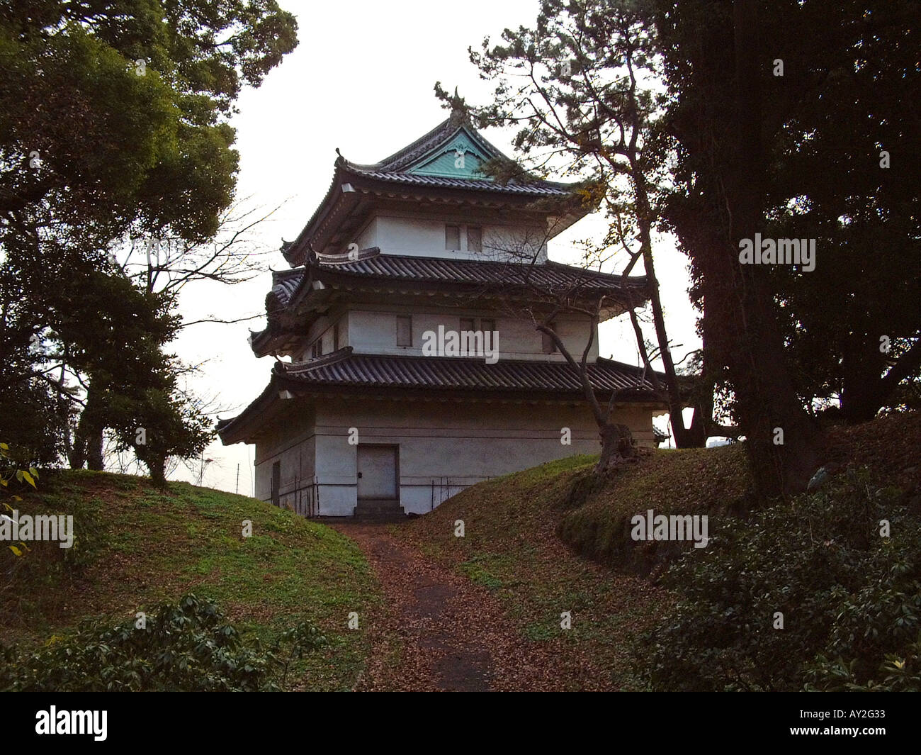 Les bâtiments et les jardins du Palais Impérial de Tokyo Japon Banque D'Images