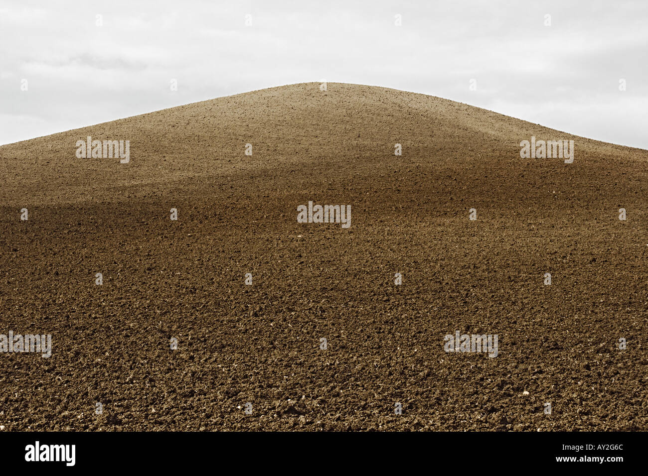 Terres agricoles labourés en Sicile Italie Banque D'Images