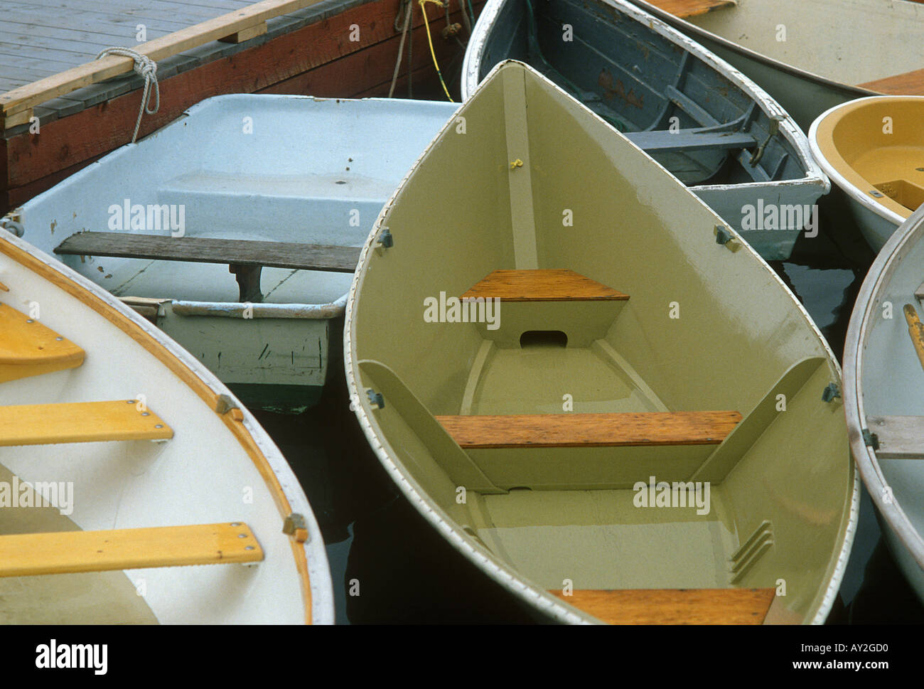 Bateaux de ligne utilisés par les pêcheurs près de Bar Harbor, Maine. Banque D'Images