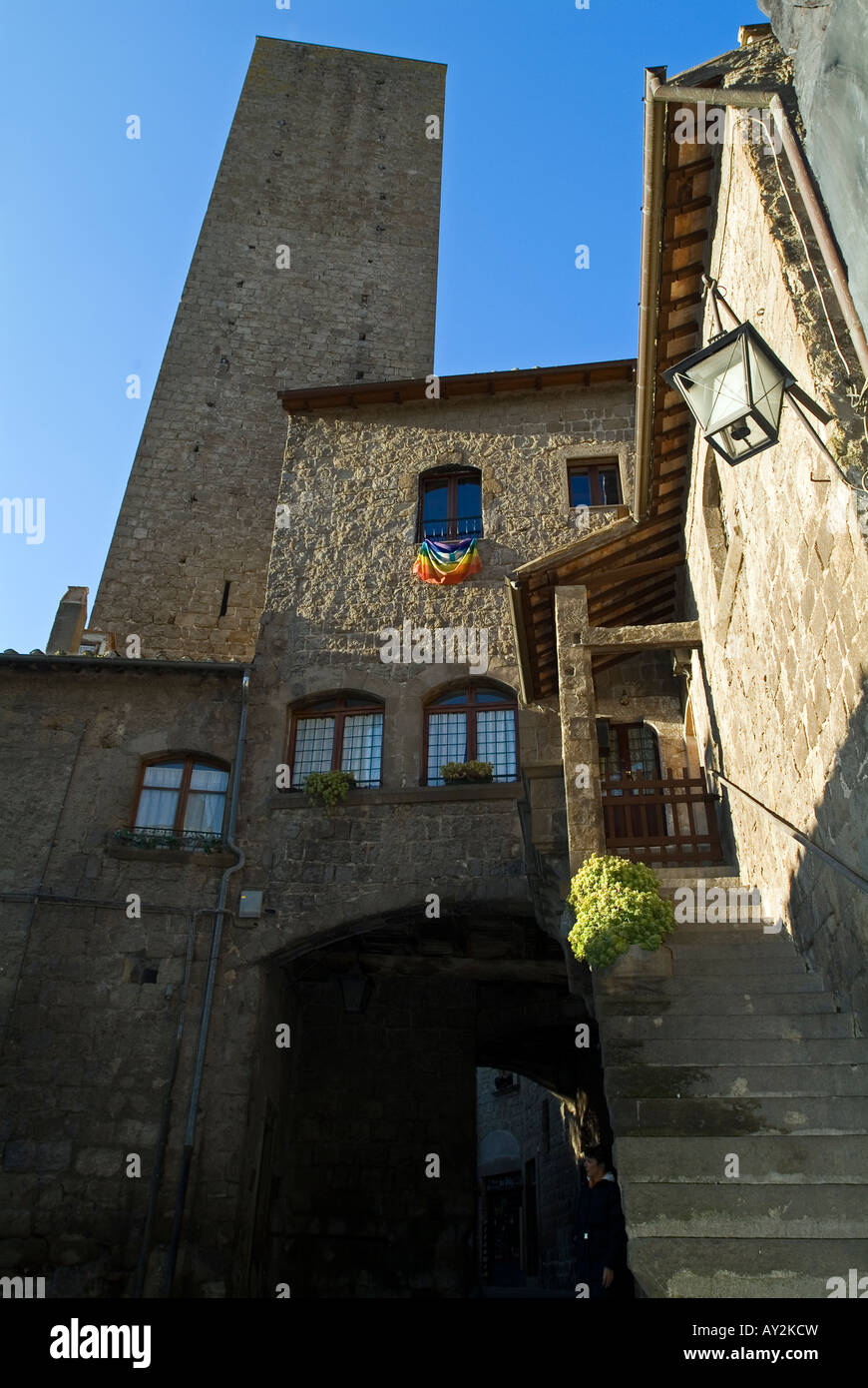 Quartier médiéval de St Pellegrino village à Viterbe en Italie Banque D'Images