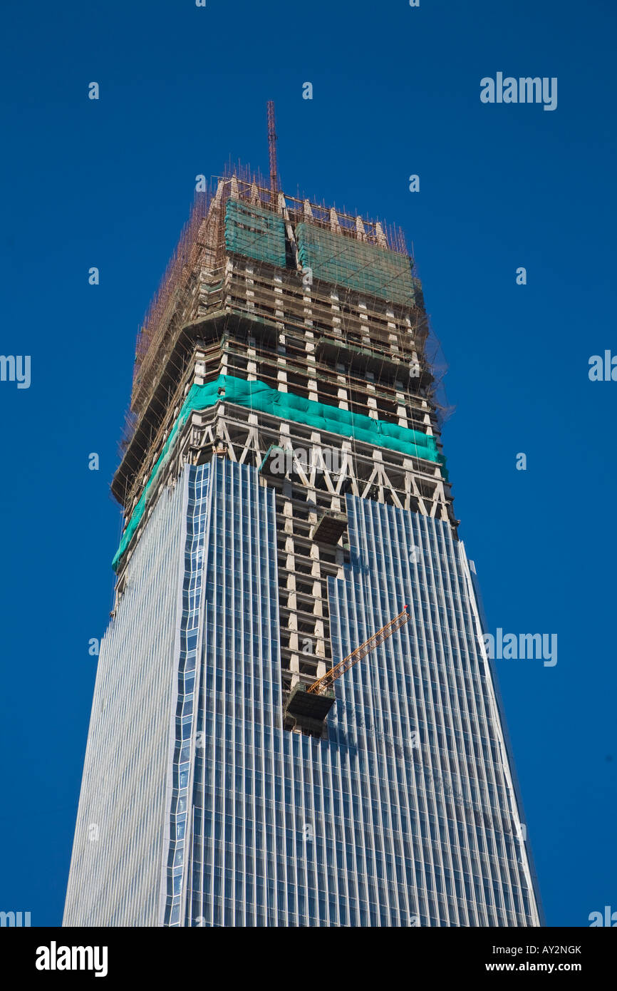 China World Trade Center en construction Mars 2008 CWTC sera le plus grand bâtiment à Beijing Banque D'Images