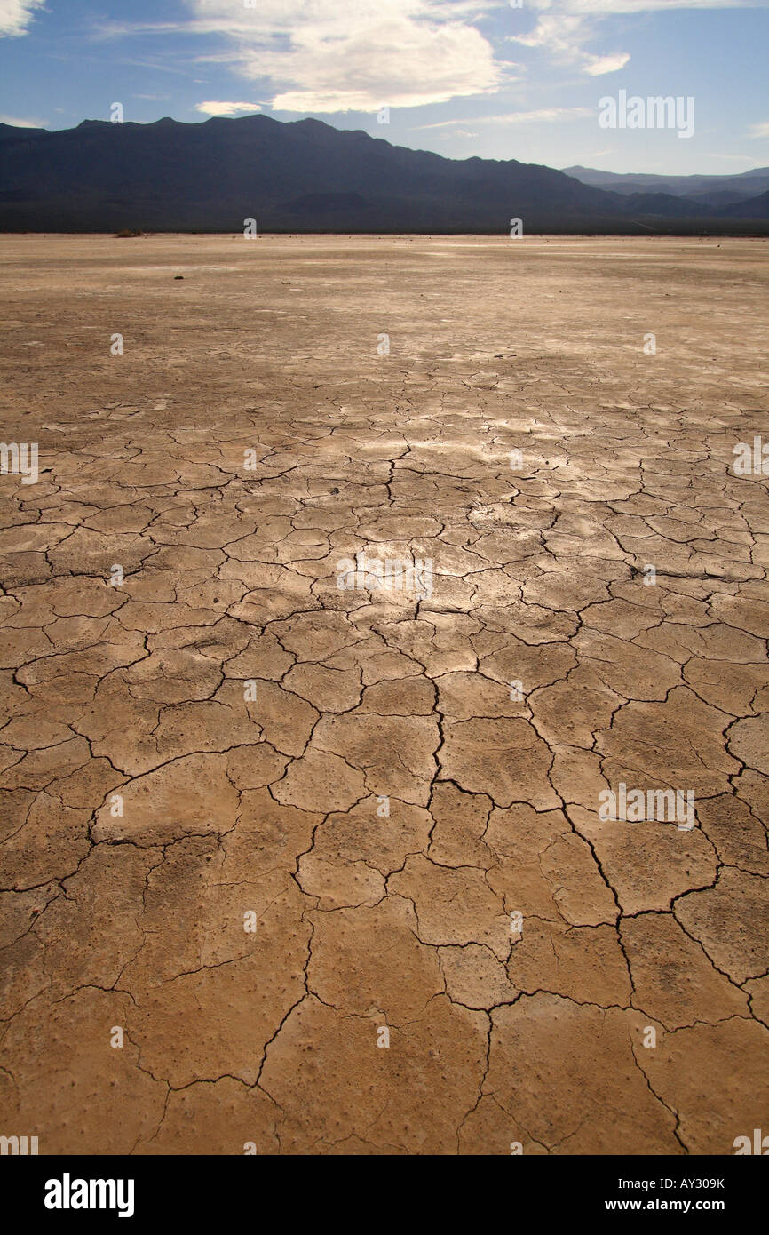 Dry Lake Bed (playa) près de la vallée de la mort, Californie Banque D'Images