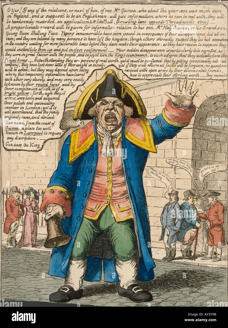 Crieur public vers 1800 Banque D'Images