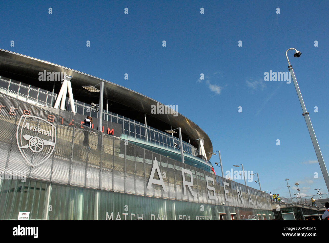 Détail architectural de la football Emirates stadium, Londres Banque D'Images