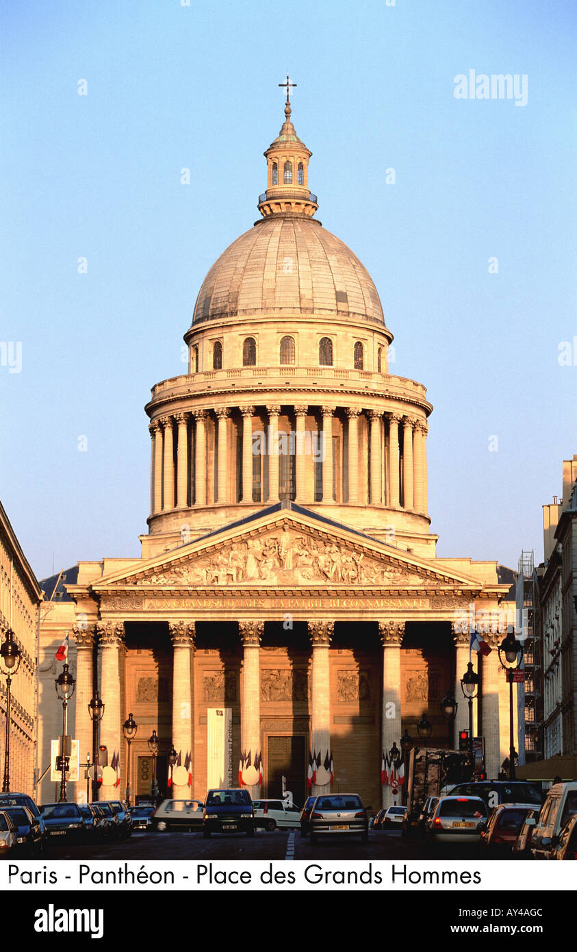 Paris Panthéon Place des Grands Hommes Banque D'Images