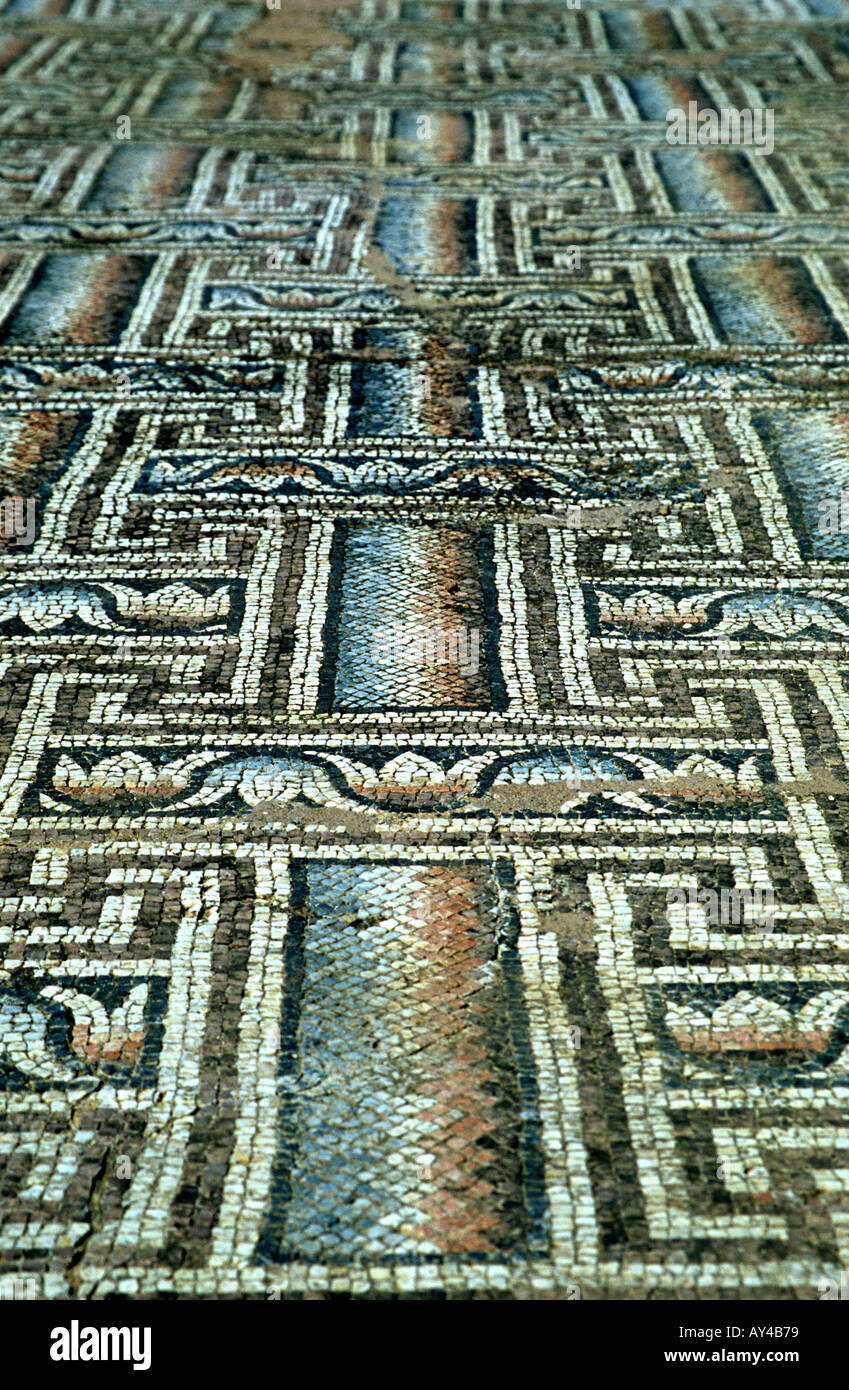 Plancher de la mosaïque romaine, Nea Paphos, Chypre Banque D'Images