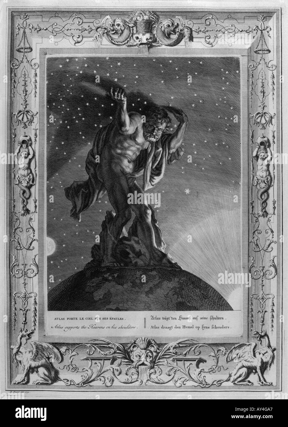 Atlas contient jusqu'cieux Banque D'Images