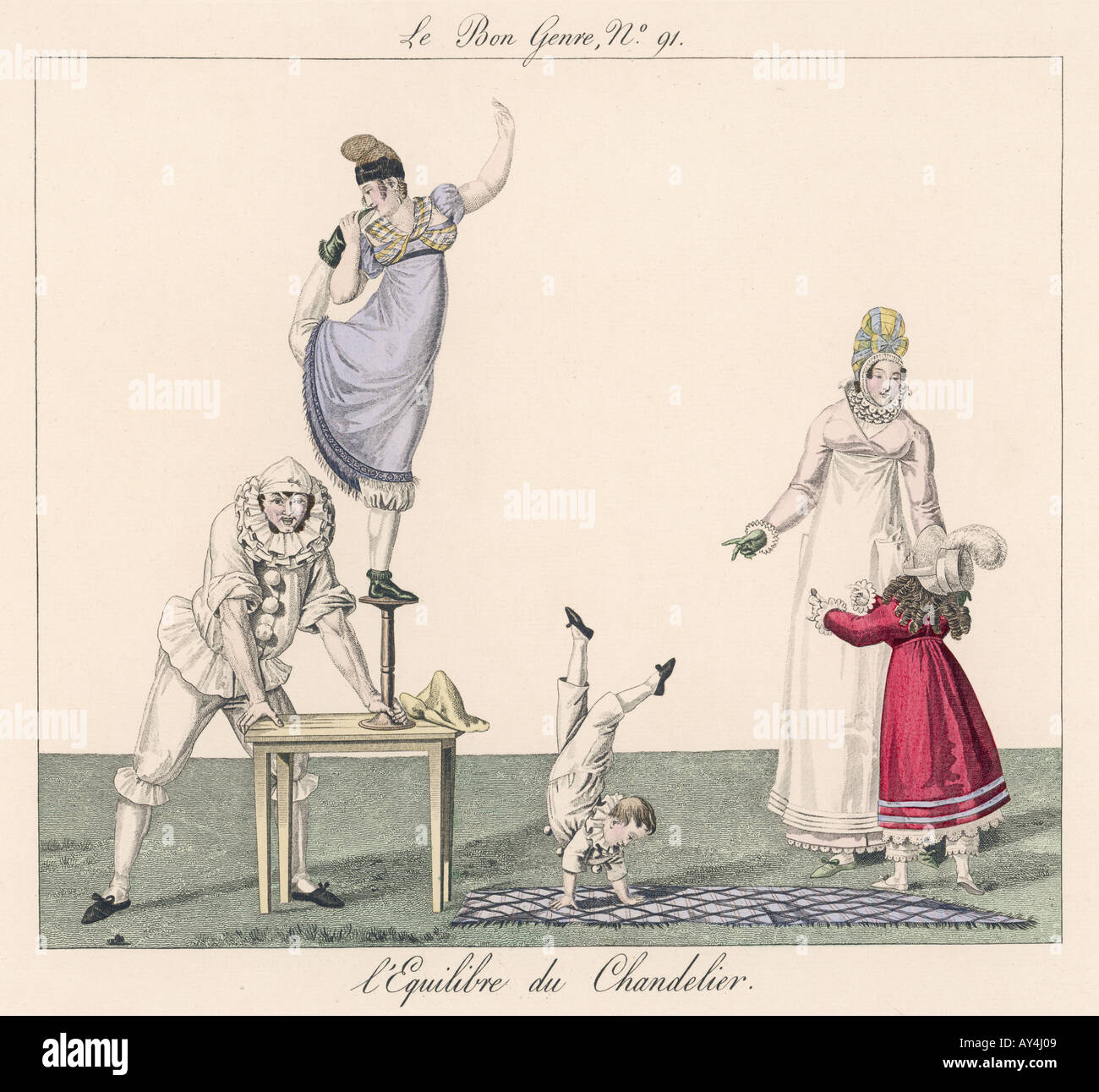 Acrobates de rue C.1816 Banque D'Images