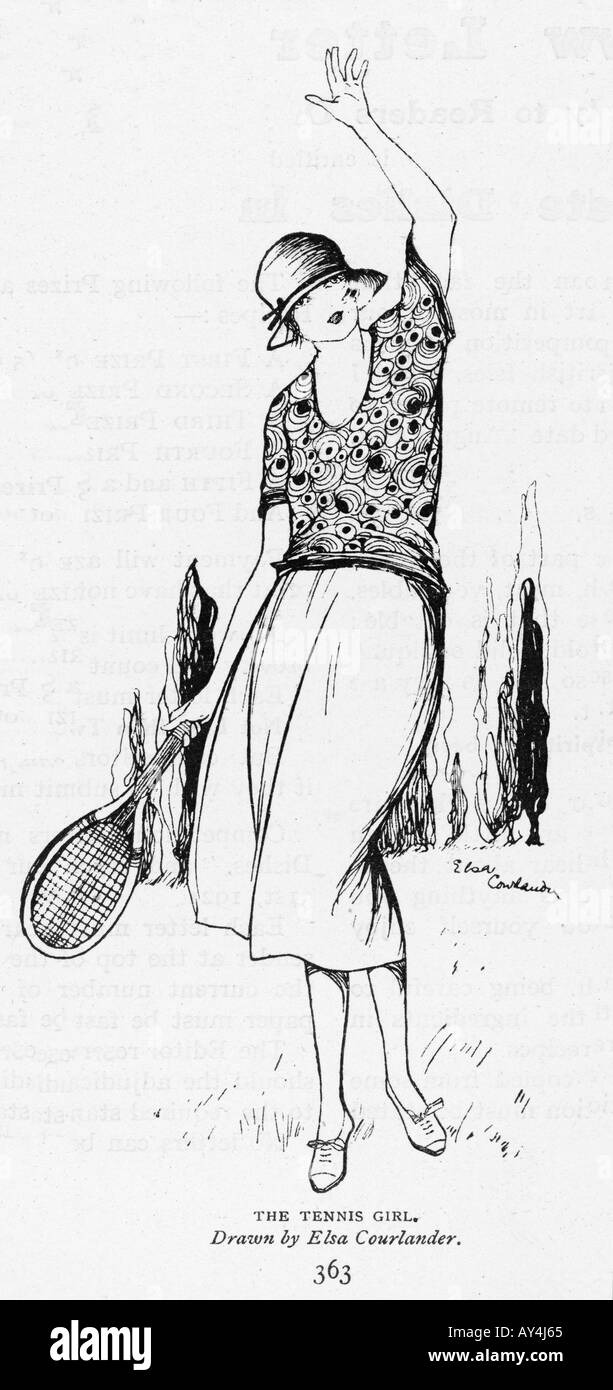 Tennis 1920 Girl Banque D'Images