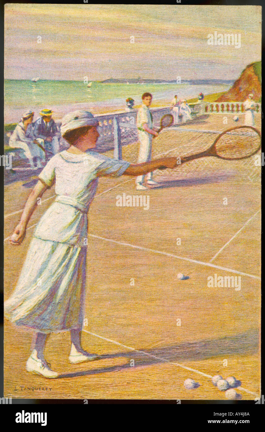 Par la mer Tennis Banque D'Images