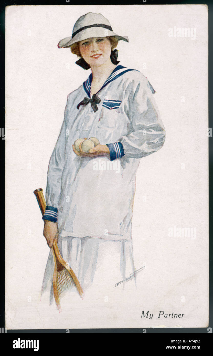 Partenaire de tennis C1920 Banque D'Images