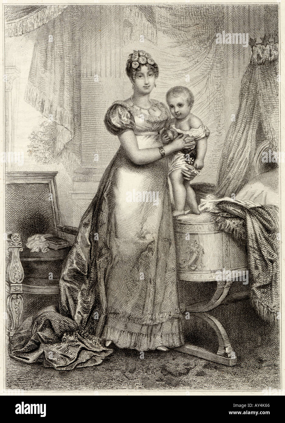 Marie Louise avec fils Banque D'Images