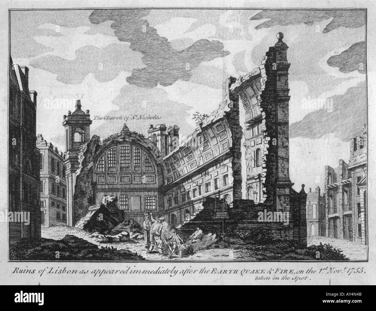 Ruines de Quake de Lisbonne Banque D'Images