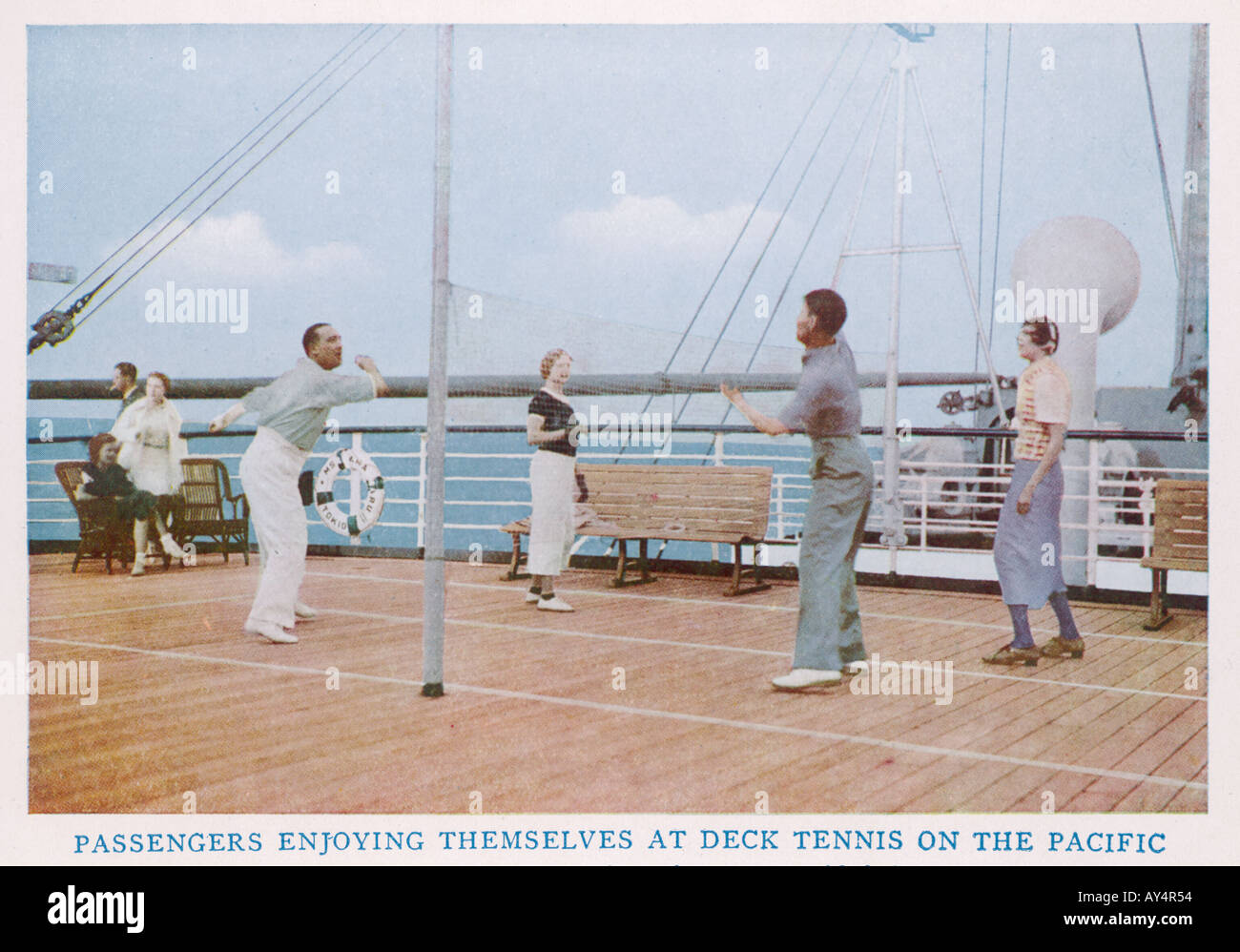Tennis sur pont de bateau Banque D'Images