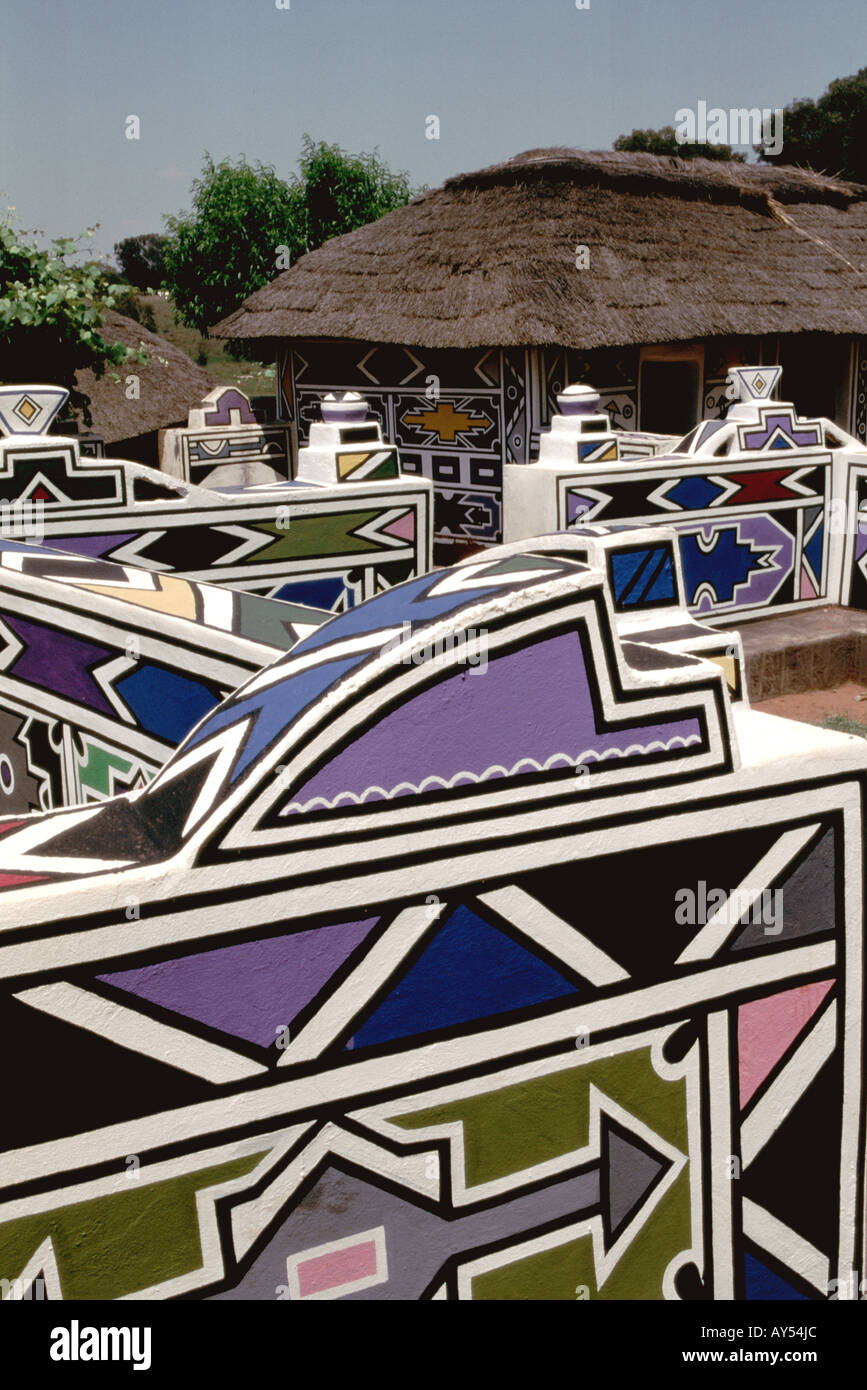Botshabelo Afrique du Sud Village Ndebele Banque D'Images