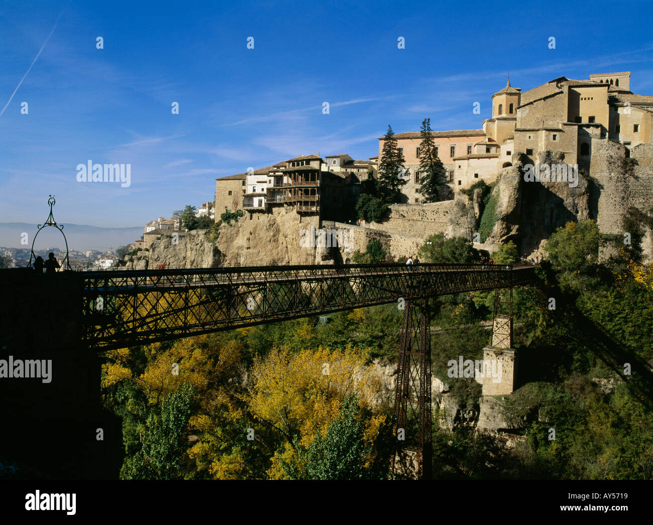 Cuenca, maisons suspendues, Castilla La Mancha, en Espagne. Casas Colgadas. Banque D'Images