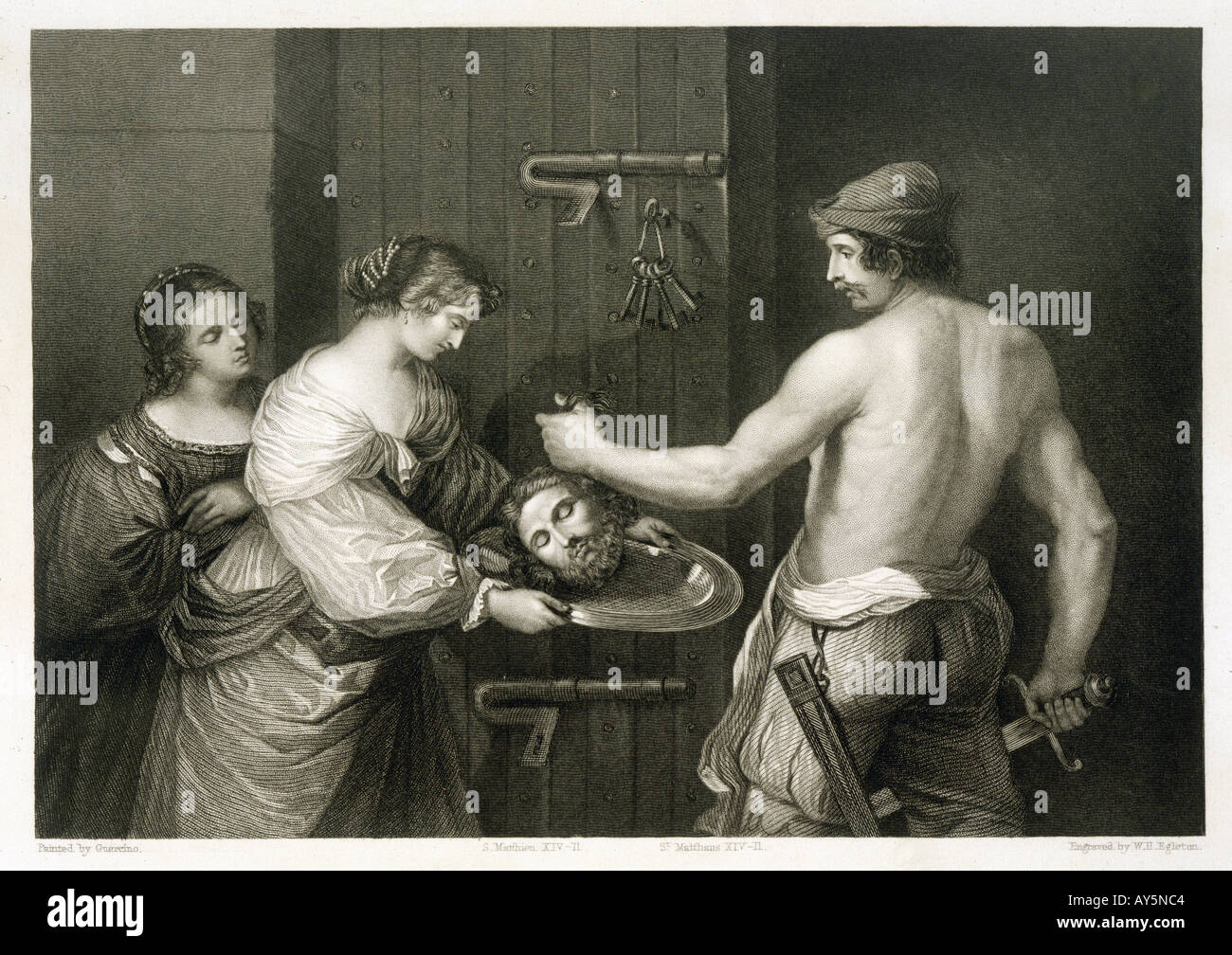 Jean décapité le Guerchin Banque D'Images