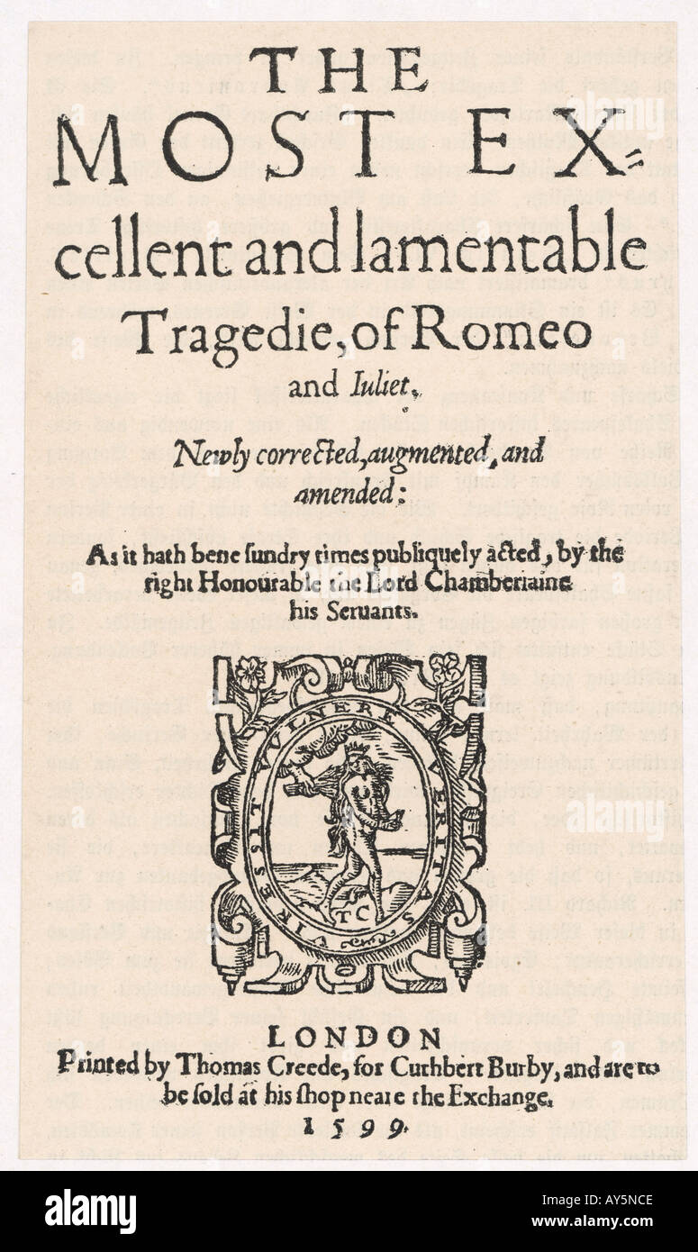 Romeo Juliet Livre Banque D'Images