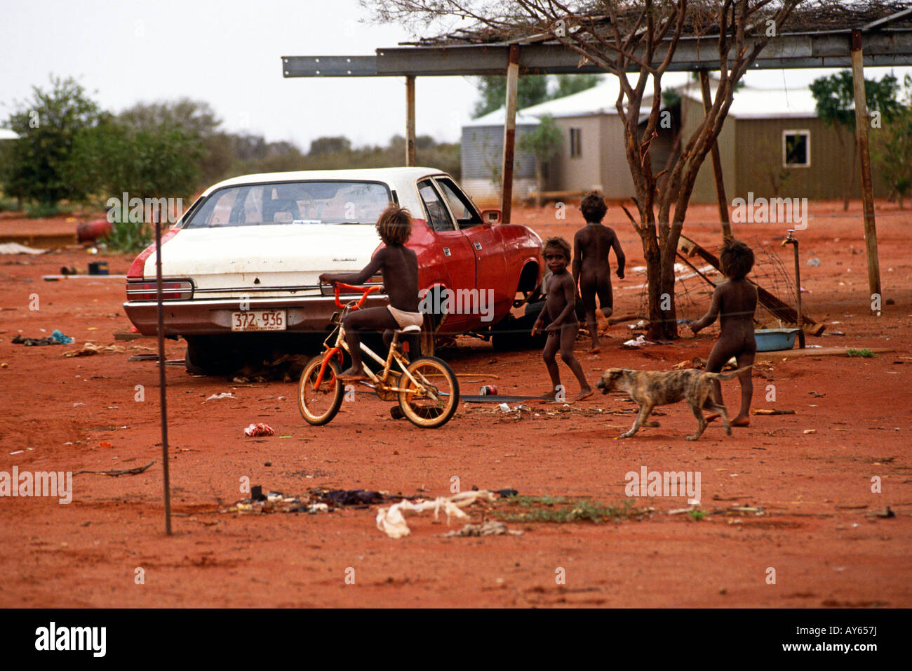 La communauté autochtone de l'Australie près d'Alice Springs Banque D'Images