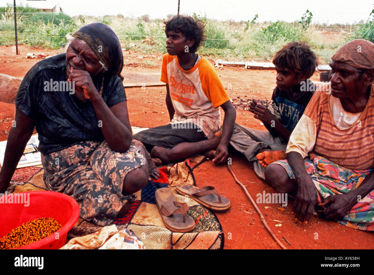 La communauté autochtone de l'Australie près d'Alice Springs Banque D'Images