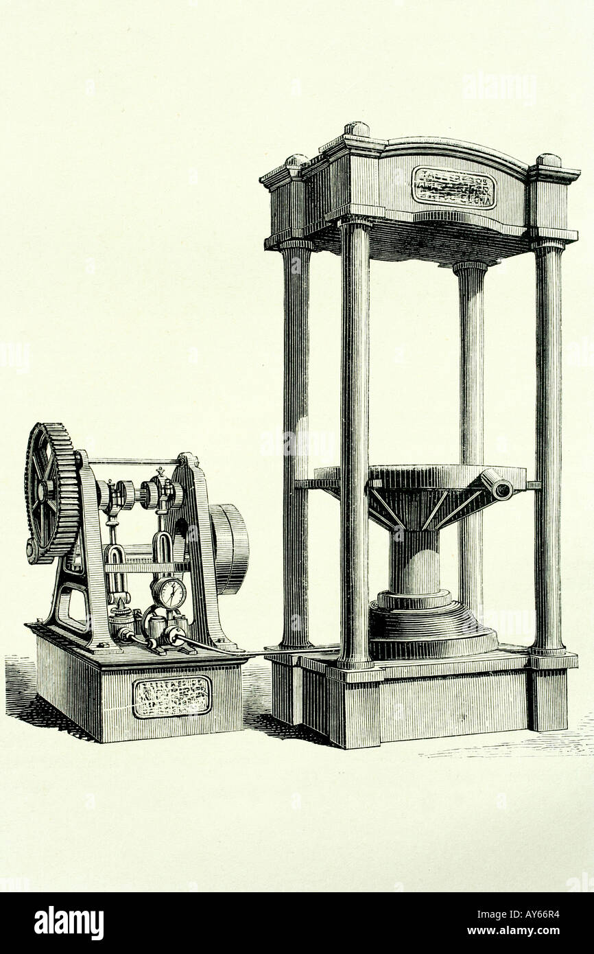 Appuyez sur pour l'huile d'olive. Illustration d'antiquités. 1889 Banque D'Images