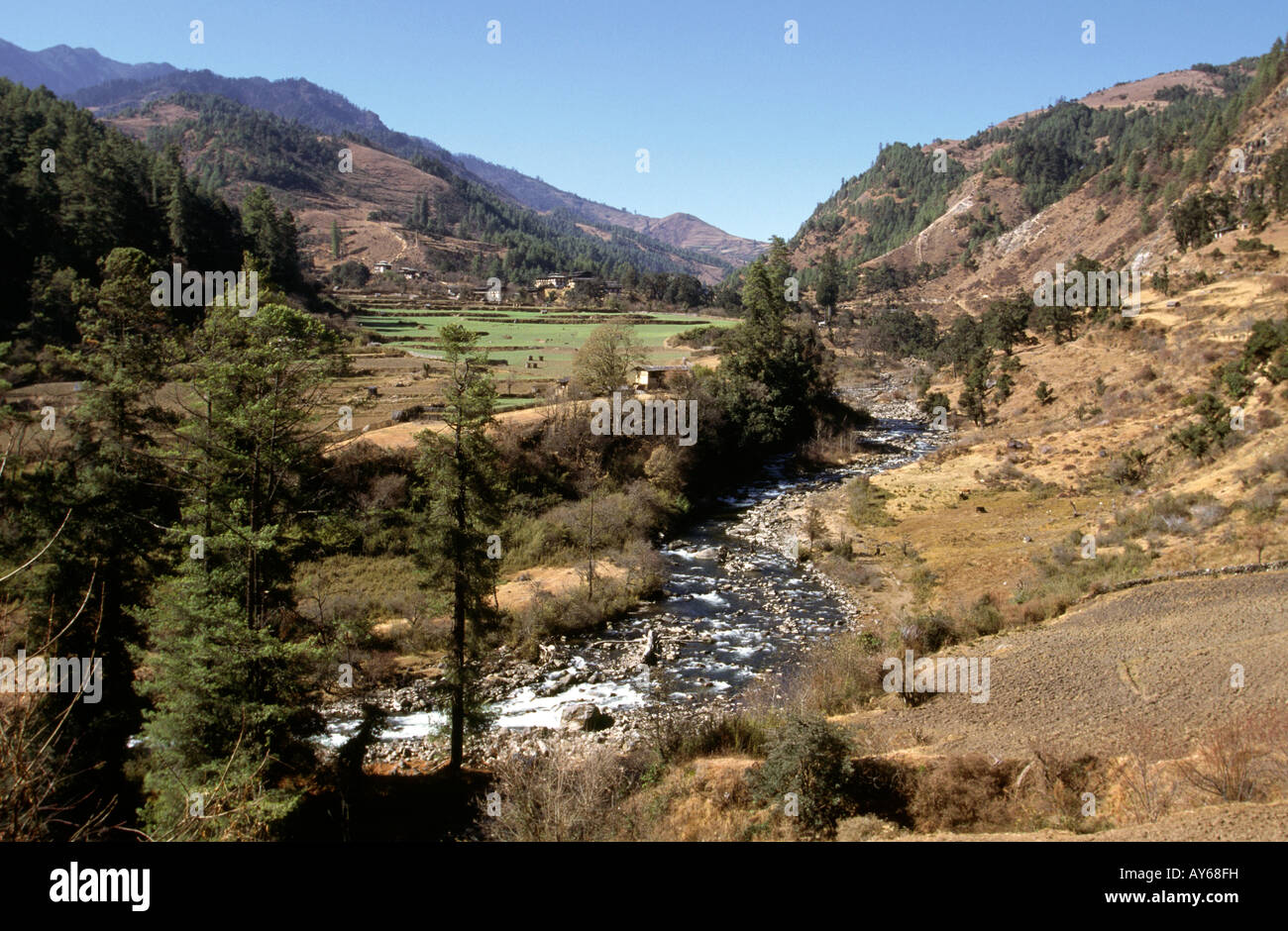 Bhoutan Chendebji Nikka Chhu river district Banque D'Images