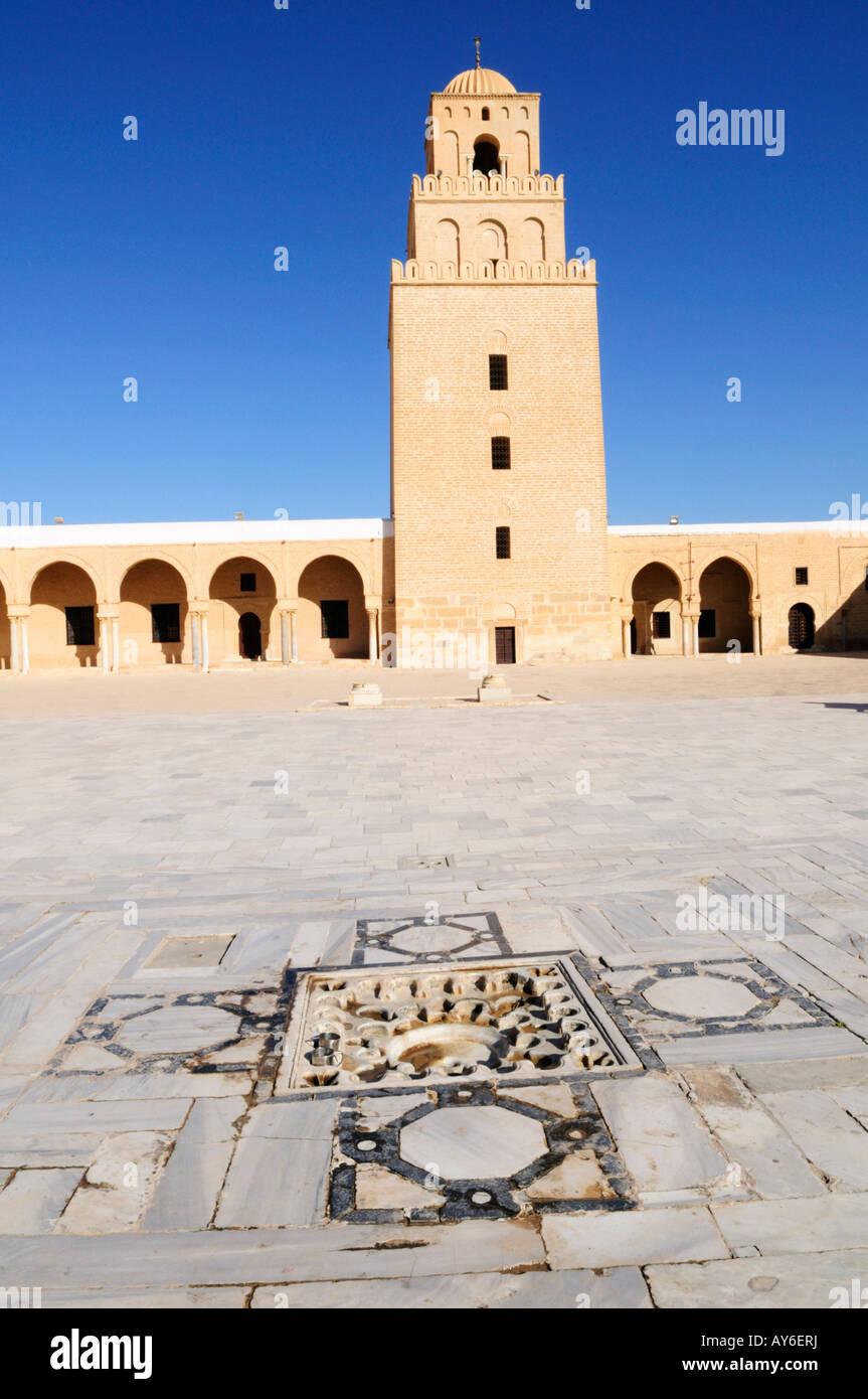 Grande mosquée de Kairouan, Tunisie Banque D'Images