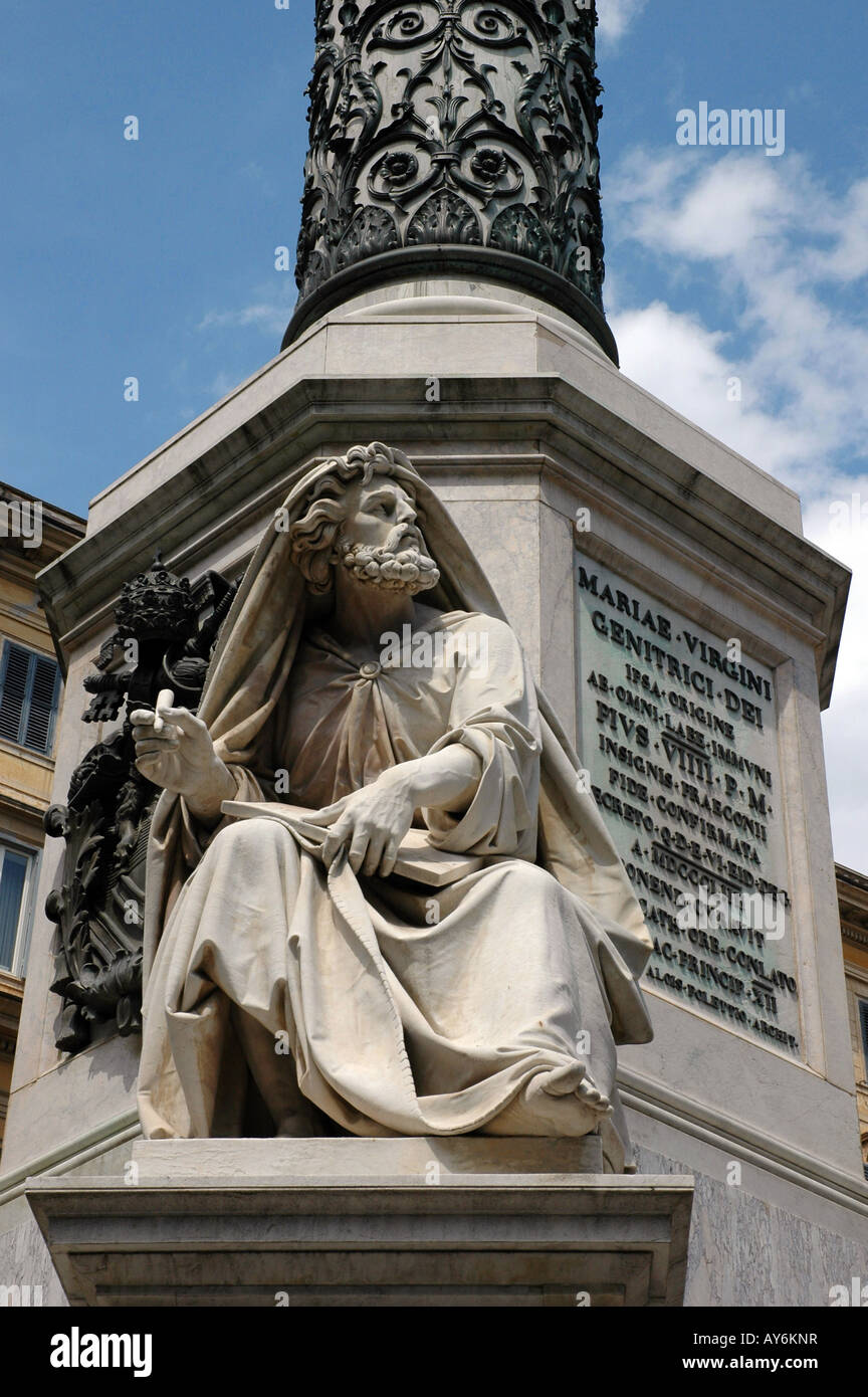 Statue de prophète, colonne de l'Immaculée Conception, Rome Banque D'Images