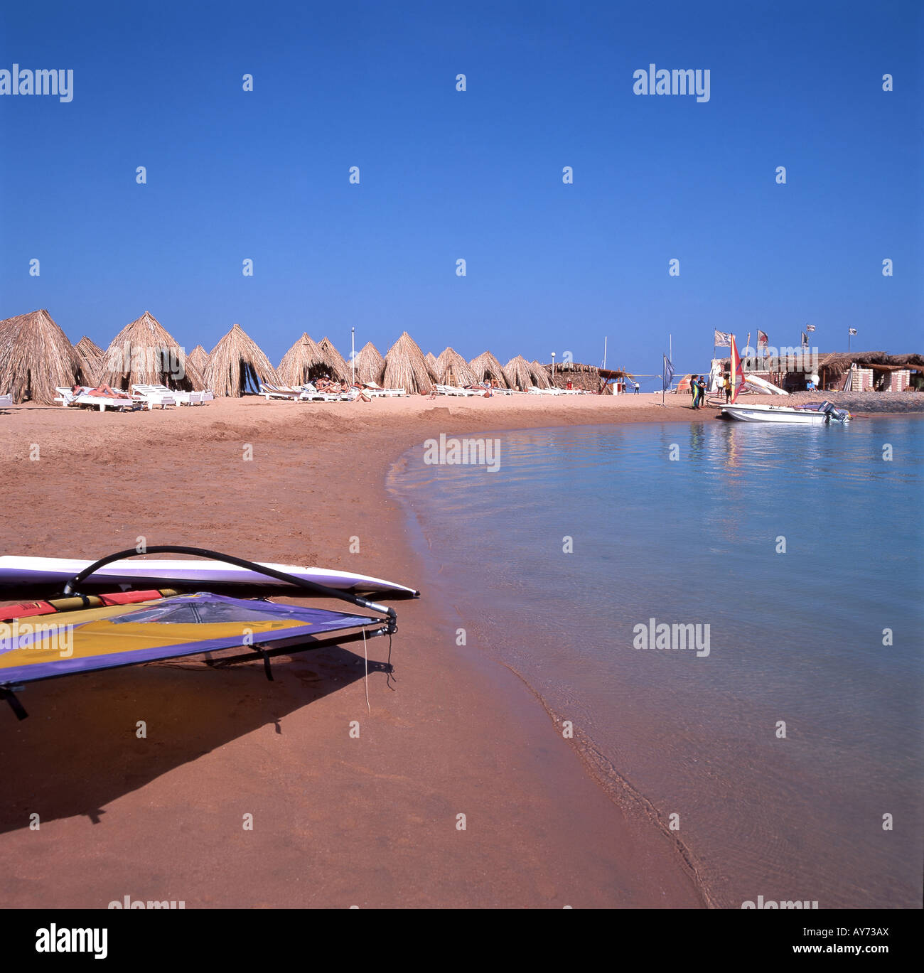 Vue sur la plage de Hurghada, Egypte, République de Banque D'Images