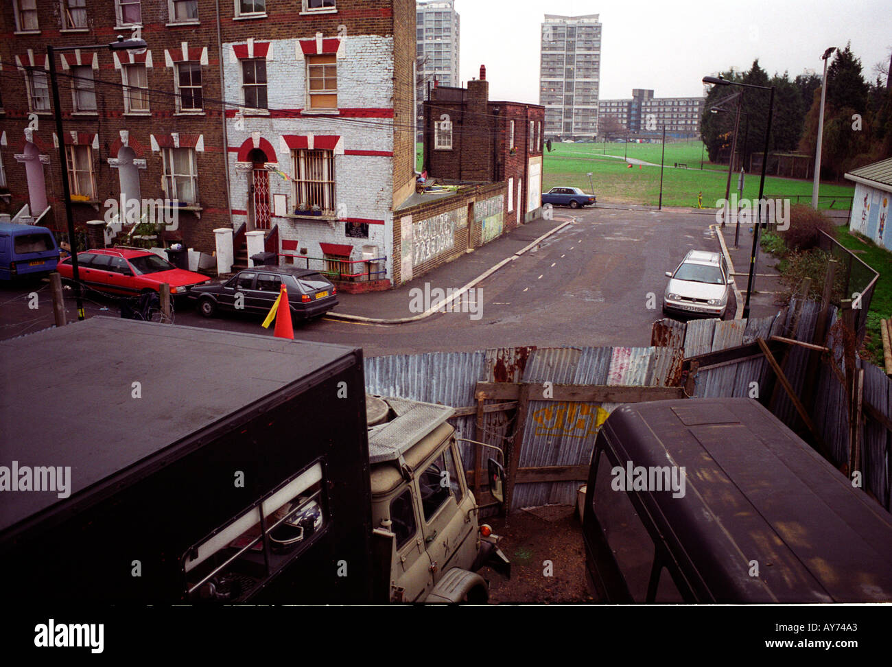 Aperçu de Sainte Agnès Lieu squat dans Kennington le sud de Londres. Banque D'Images Aperçu de Sainte Agnès Lieu squat dans Kennington le sud de Londres. Banque D'Images