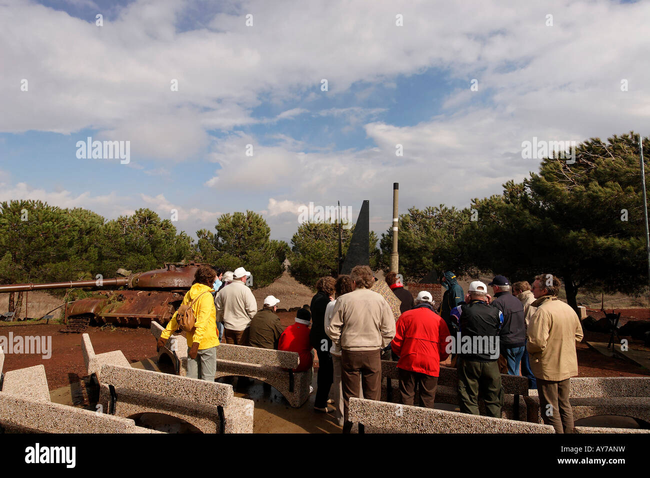 Les hauteurs du Golan mémorial aux soldats tombés de la 77e bataillon à la guerre du Kippour Banque D'Images