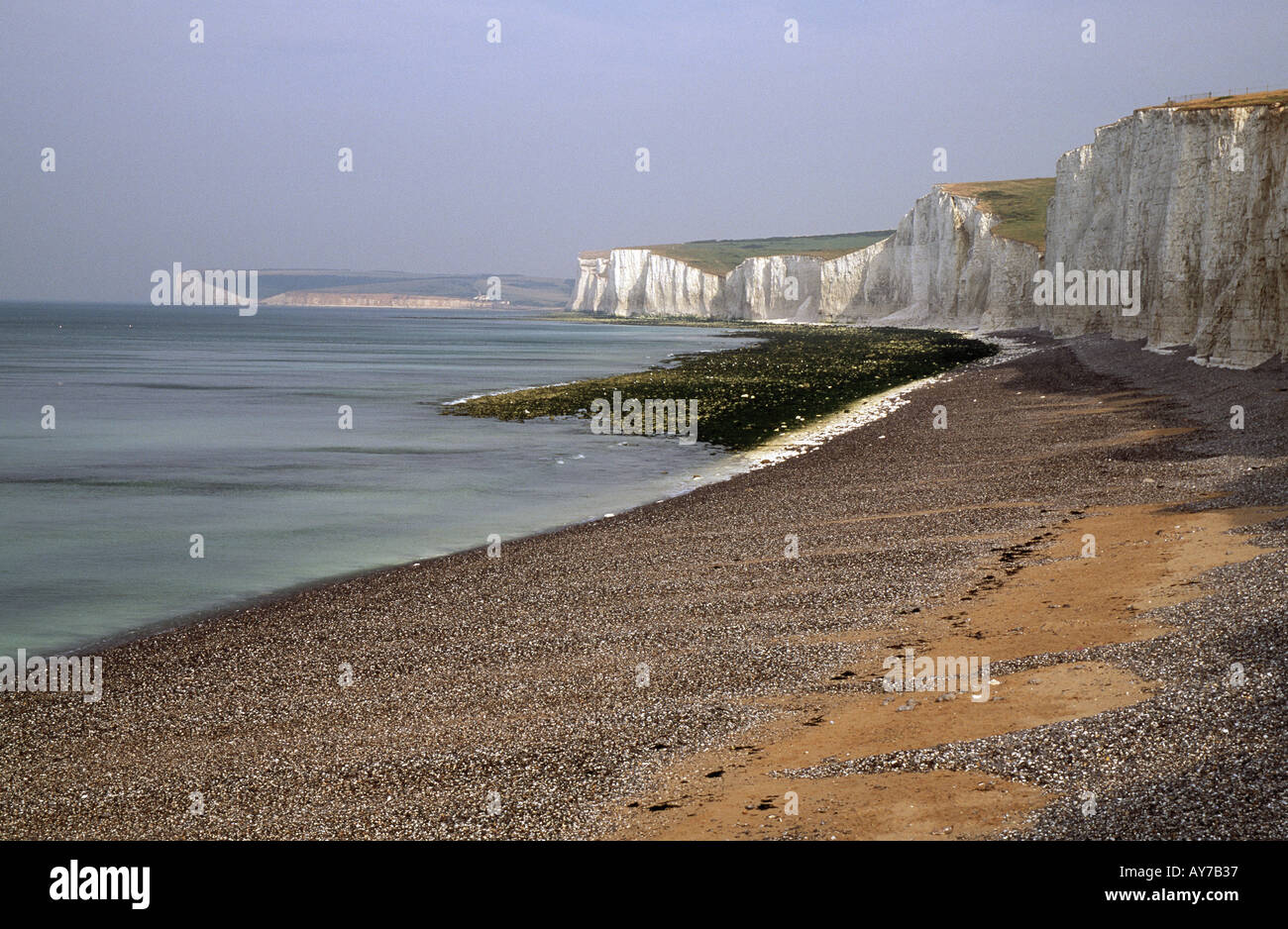 Vue depuis Urrugne des sept Sœurs des falaises de craie dans l'East Sussex en Angleterre Banque D'Images