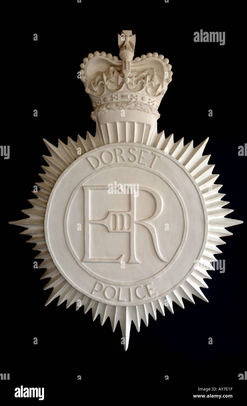 Gros plan d'une sculpture d'un insigne de police Grande-bretagne emblème UK Banque D'Images
