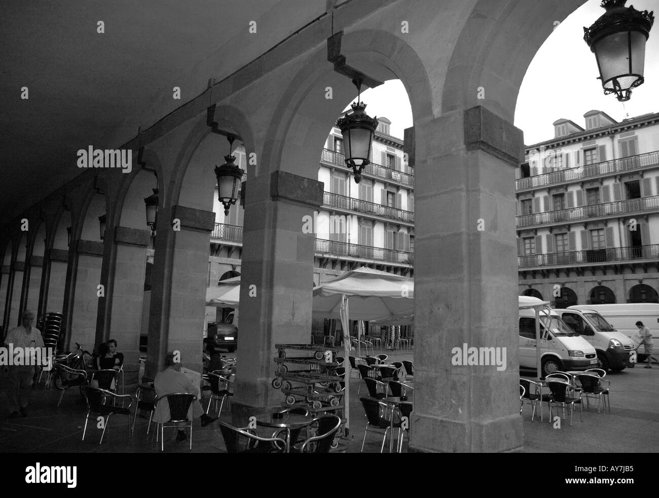 Bâtiment caractéristique du vieux quartier Parte Vieja Donostia San Sebastian Pays Basque Golfe de Gascogne Espagne España Europe Banque D'Images