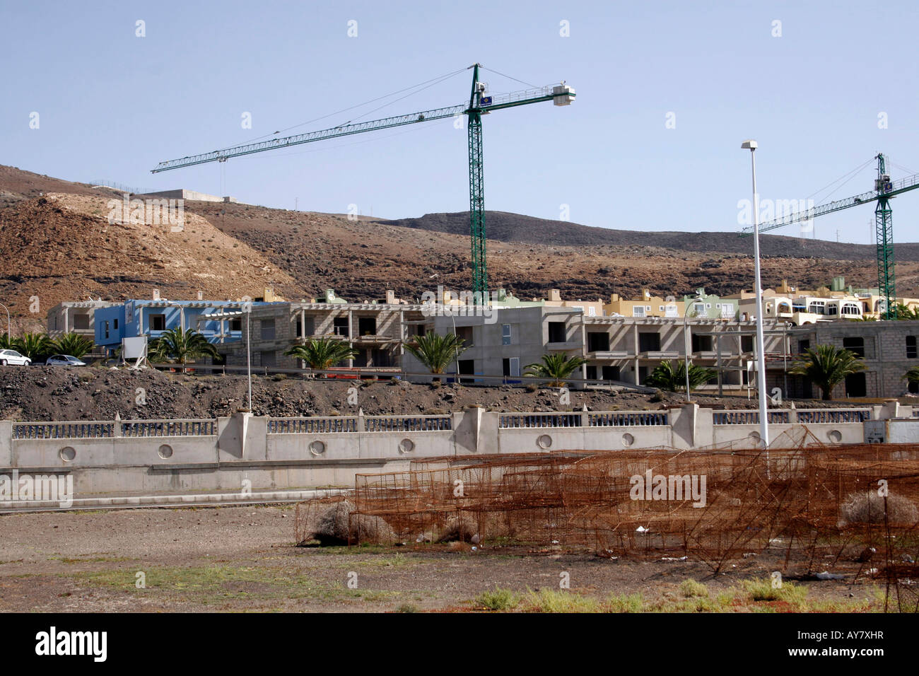 Nouveau DÉVELOPPEMENT SUR L'île canarienne de Fuerteventura. Banque D'Images