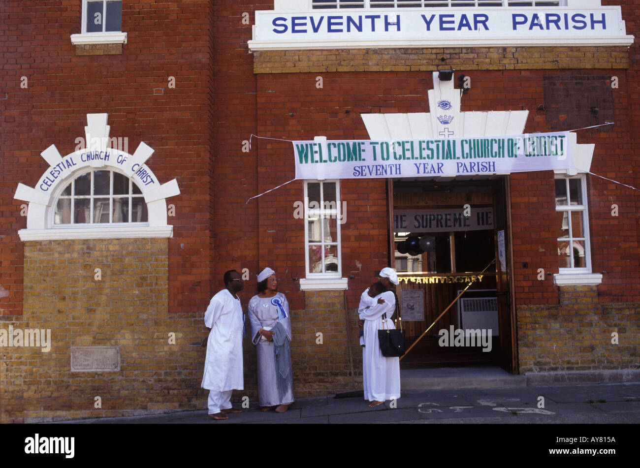 Église céleste du Christ est de Londres Angleterre. Assisté par des Yoruba de l'ouest du Nigeria années 1990 Royaume-Uni HOMER SYKES Banque D'Images