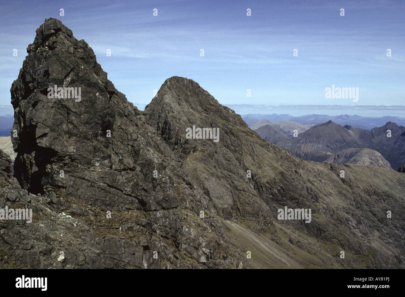 Am Basteir et Sgurr nan Gillean de Sgurr Dromore West Fionn un . Ile de Skye , Hébrides intérieures , Ecosse , Royaume Uni , Europe Banque D'Images