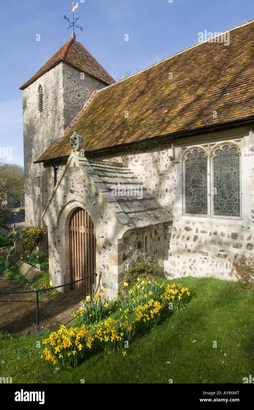Église de St Laurence dans Telscombe Banque D'Images