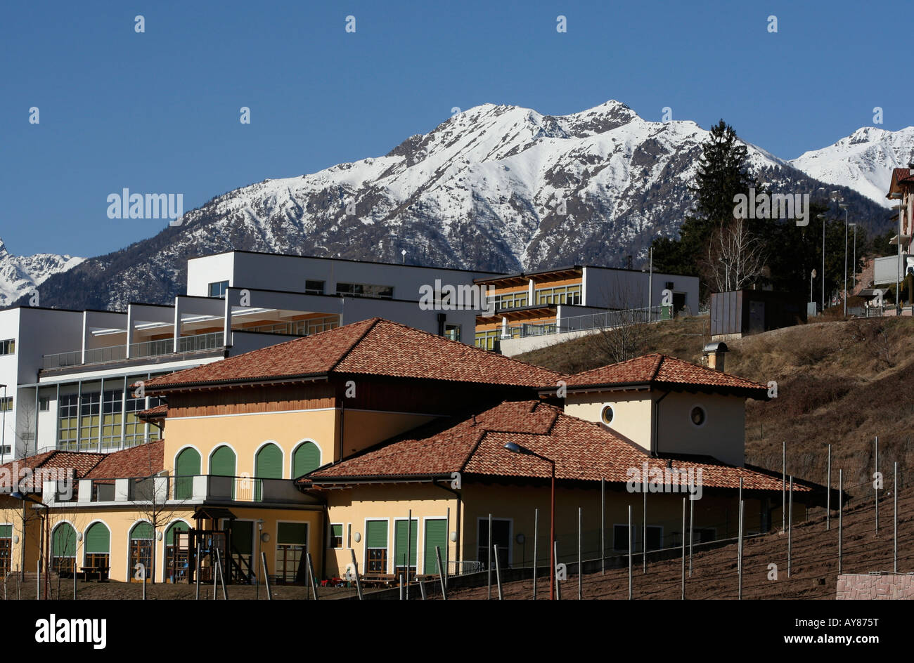 Comune di Revo dans le Maddalene de montagne de Val di Non, Italie Banque D'Images