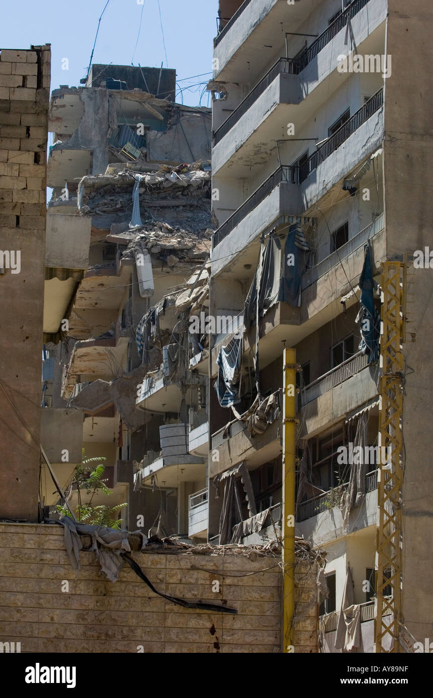 Bâtiment bombardé à Beyrouth Liban Moyen Orient Banque D'Images