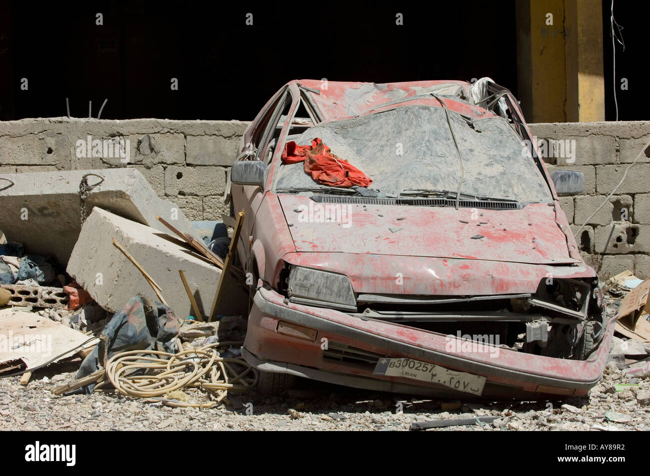 Destruction massive en zone de guerre Beyrouth Liban Moyen Orient Banque D'Images