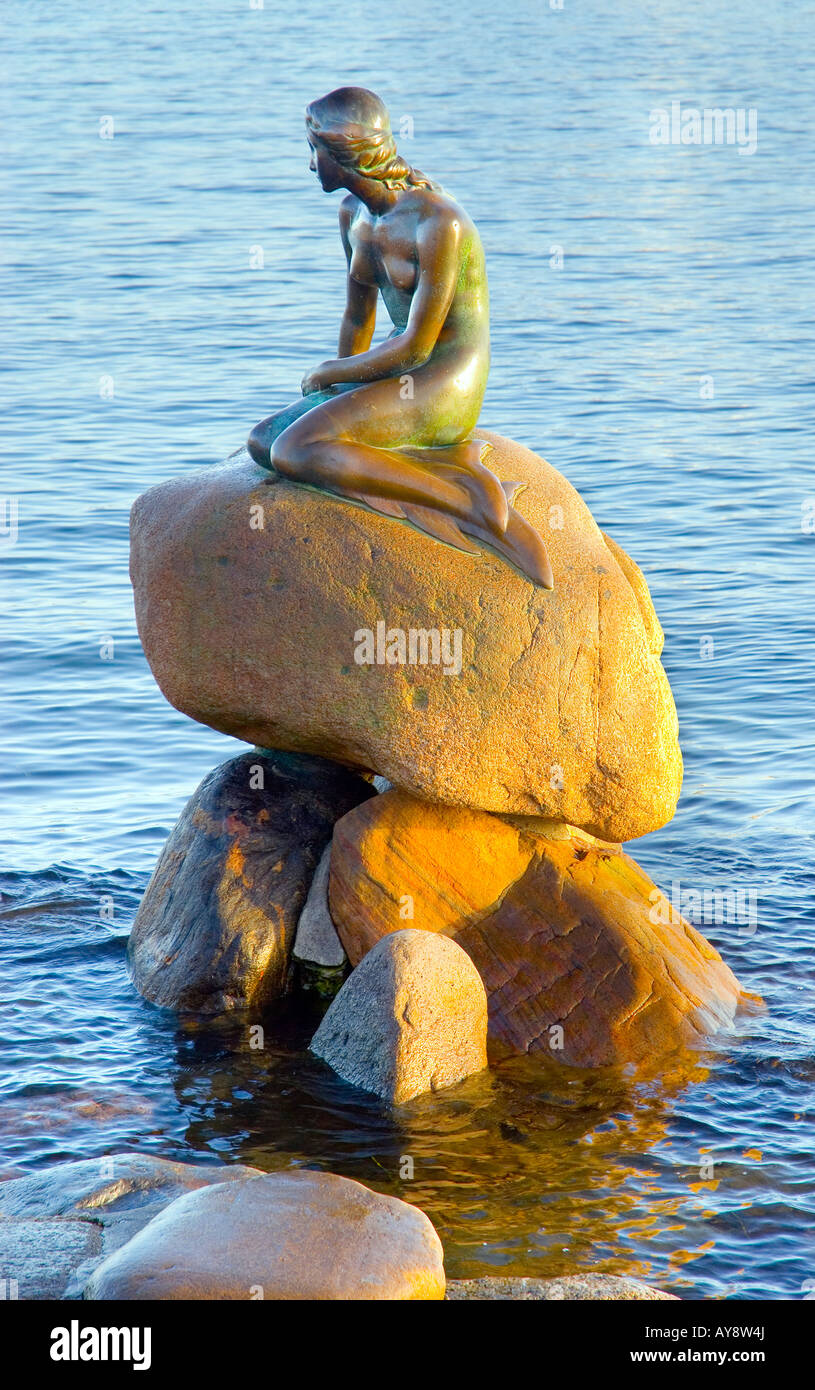 La petite sirène à Langelinie, Copenhague. Banque D'Images