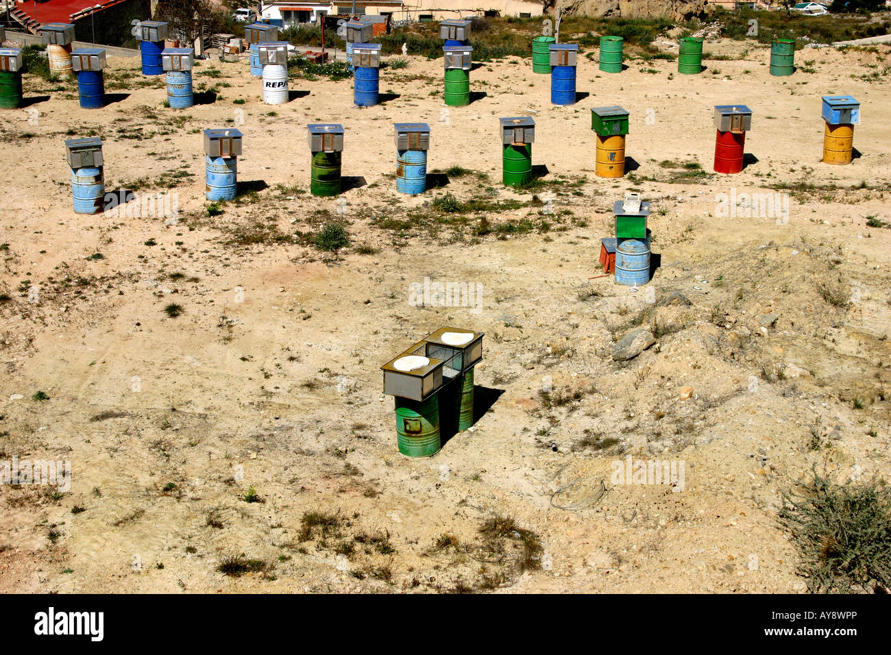 Les coops de pigeon en Espagne Banque D'Images