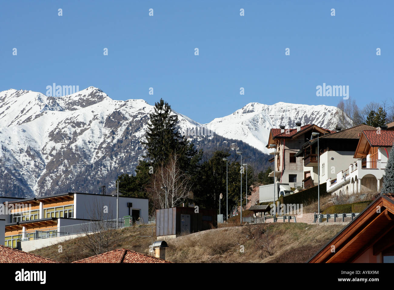 Comune di Revo dans le Maddalene de montagne de Val di Non, Italie Banque D'Images