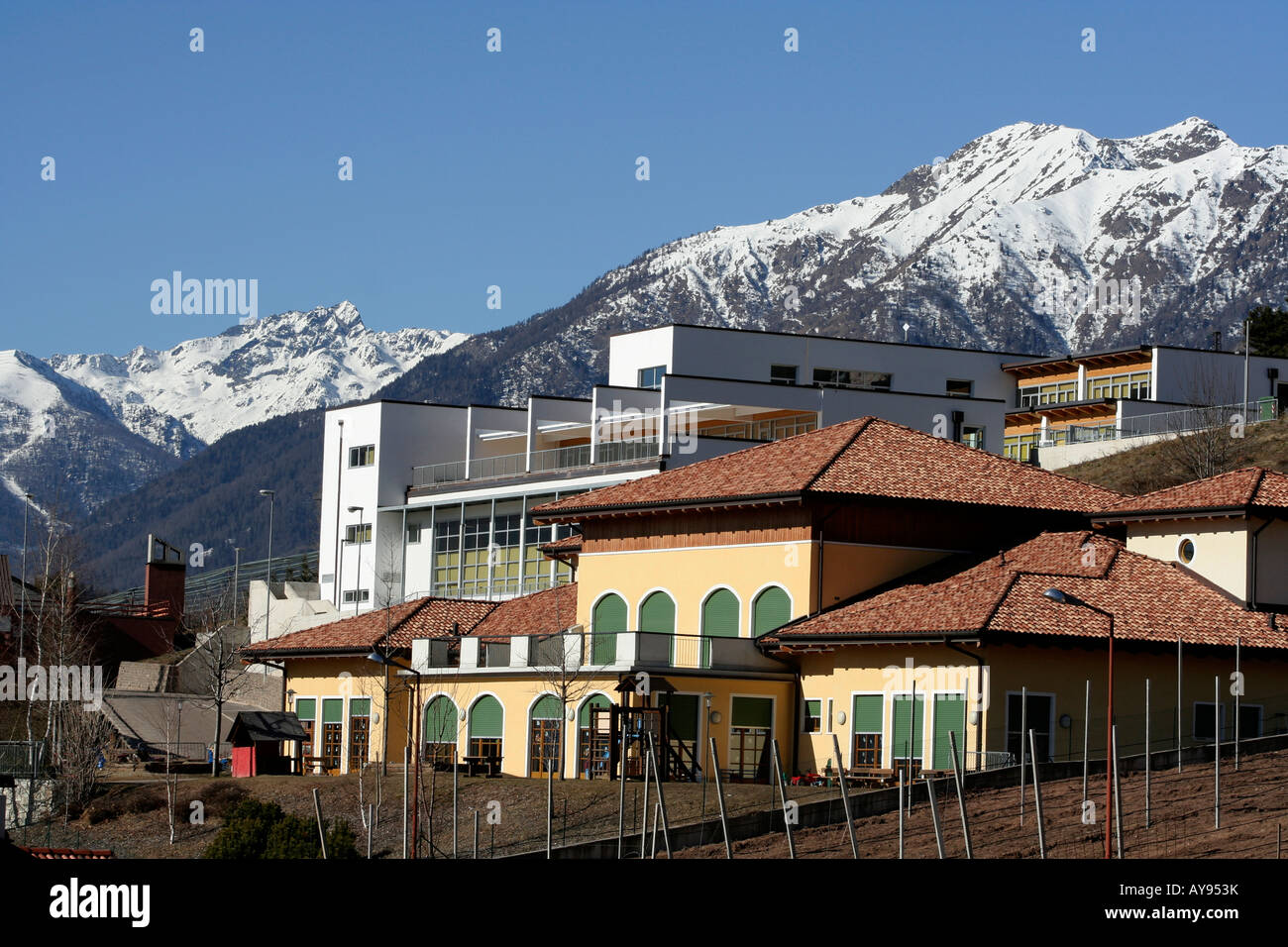 Comune di Revo dans le Maddalene de montagne de Val di Non, Italie Banque D'Images
