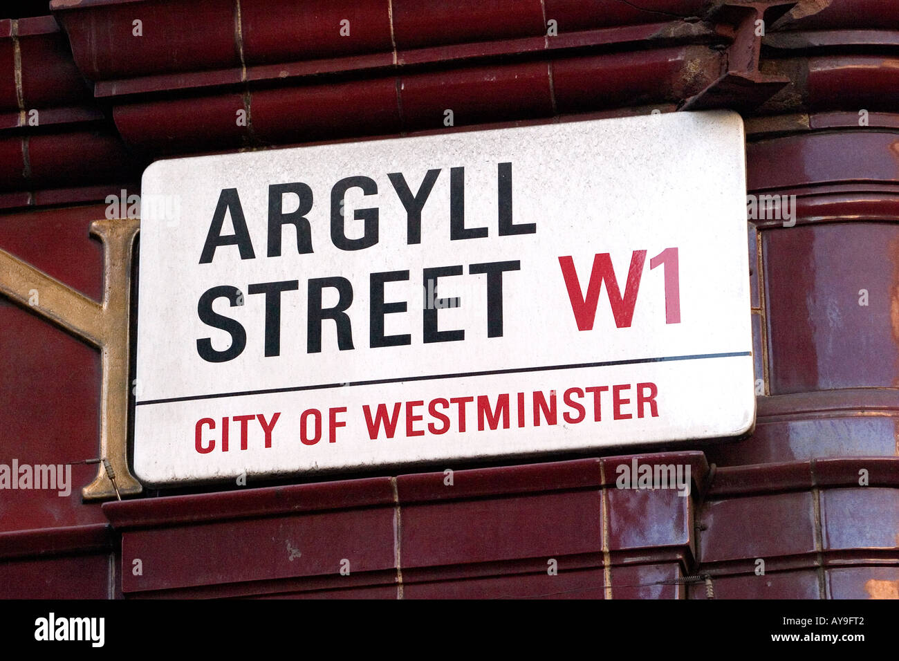 Plaque de rue Argyll Street London England Banque D'Images