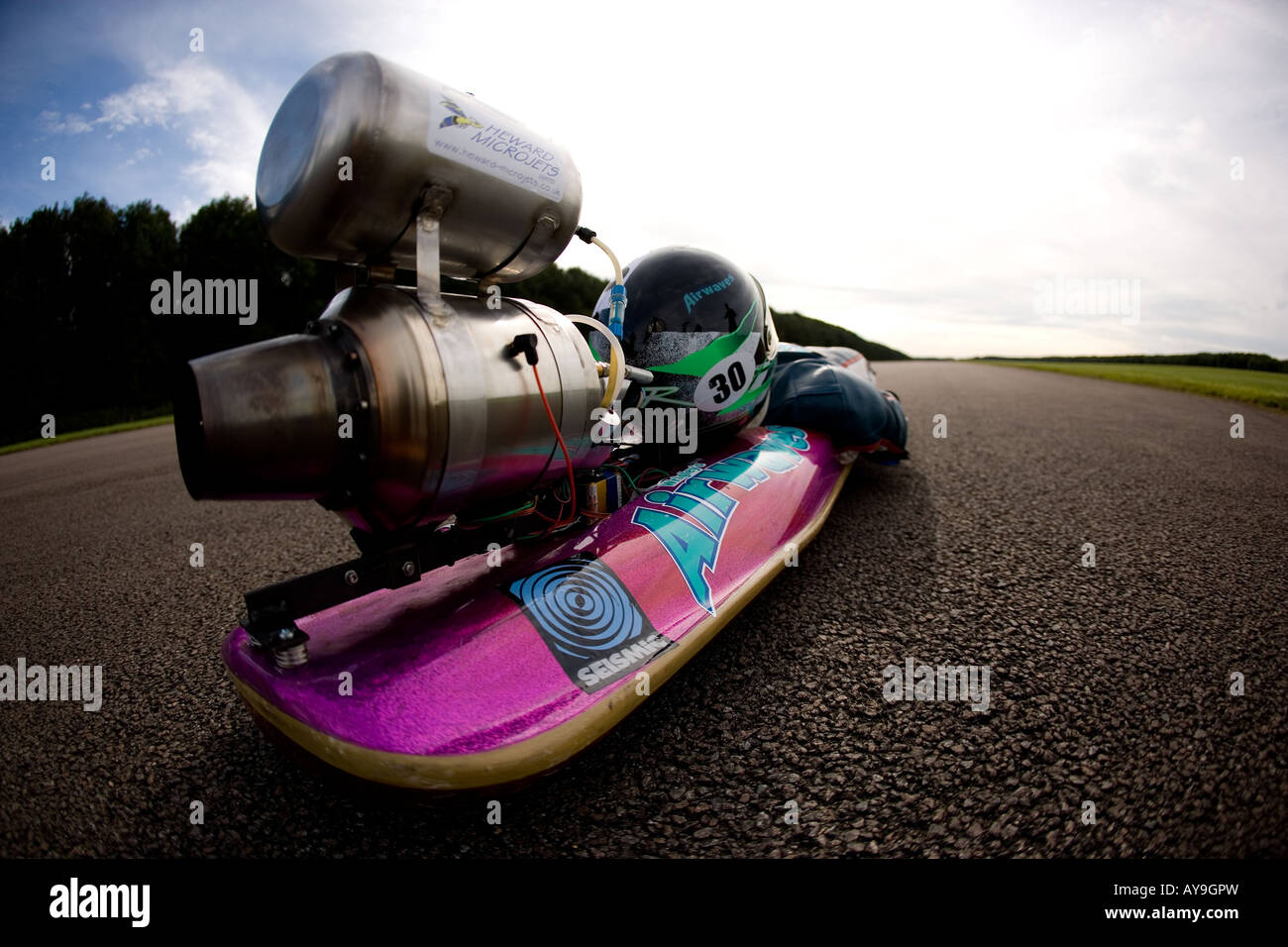 JOEL KING LUGE JET POWERED Banque D'Images