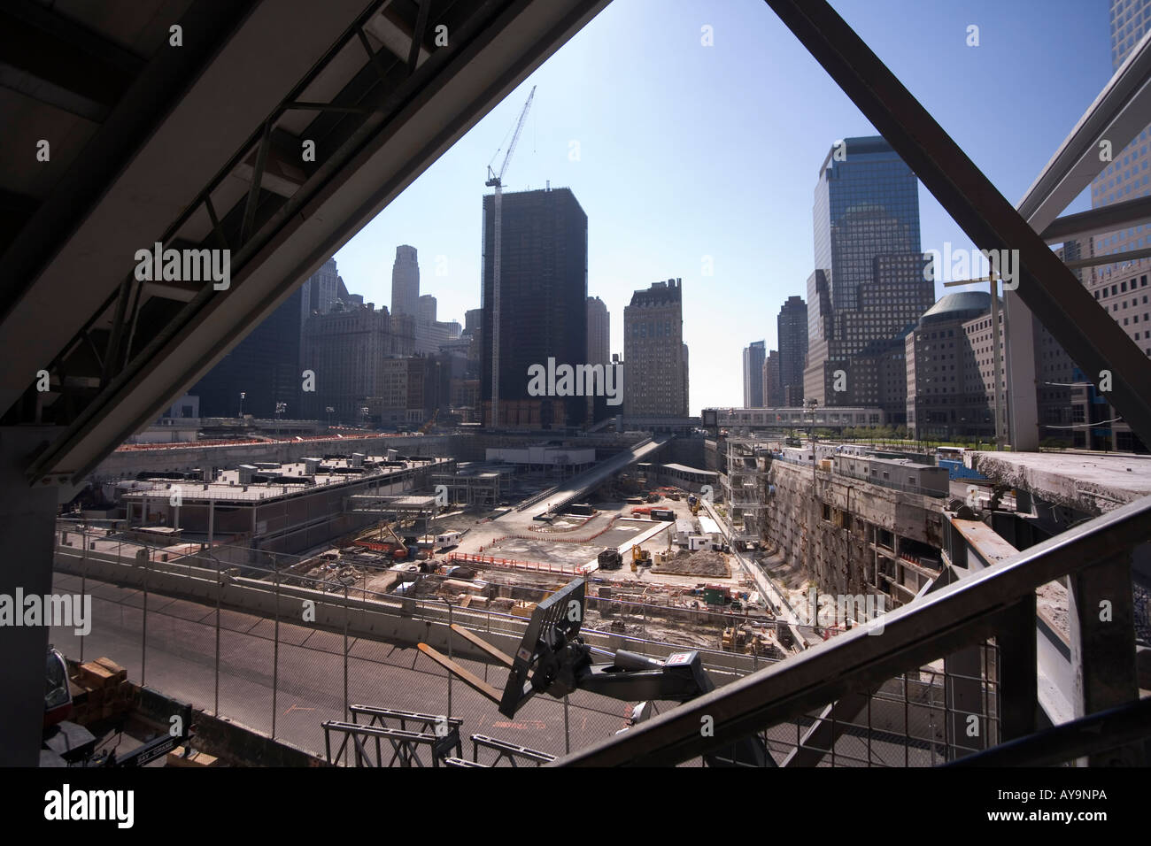 Le Ground Zero chantier de construction dans la région de lavis de Manhattan New York City Financial District scène du 11 septembre 2001 Banque D'Images