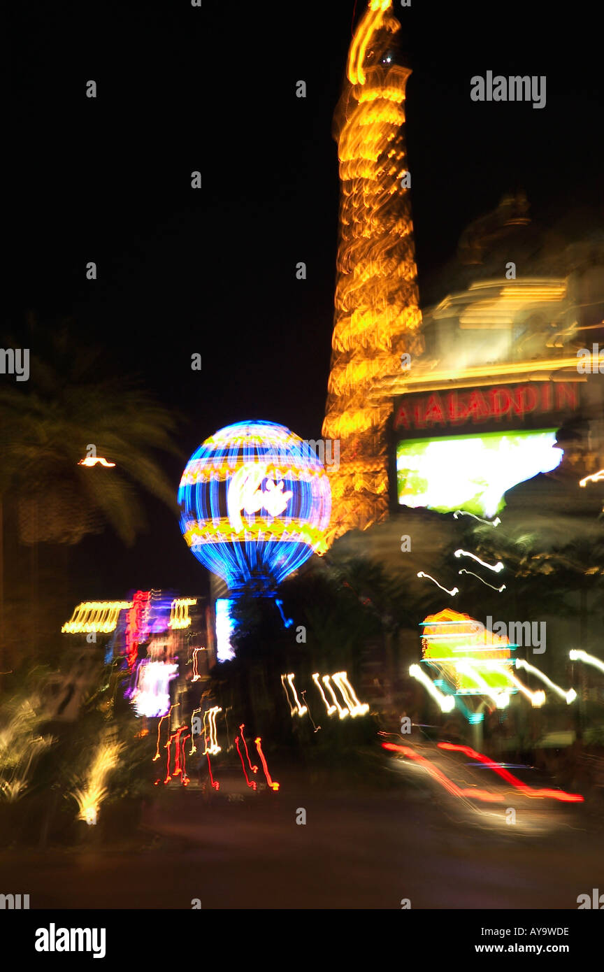 Strip de Las Vegas de nuit Banque D'Images