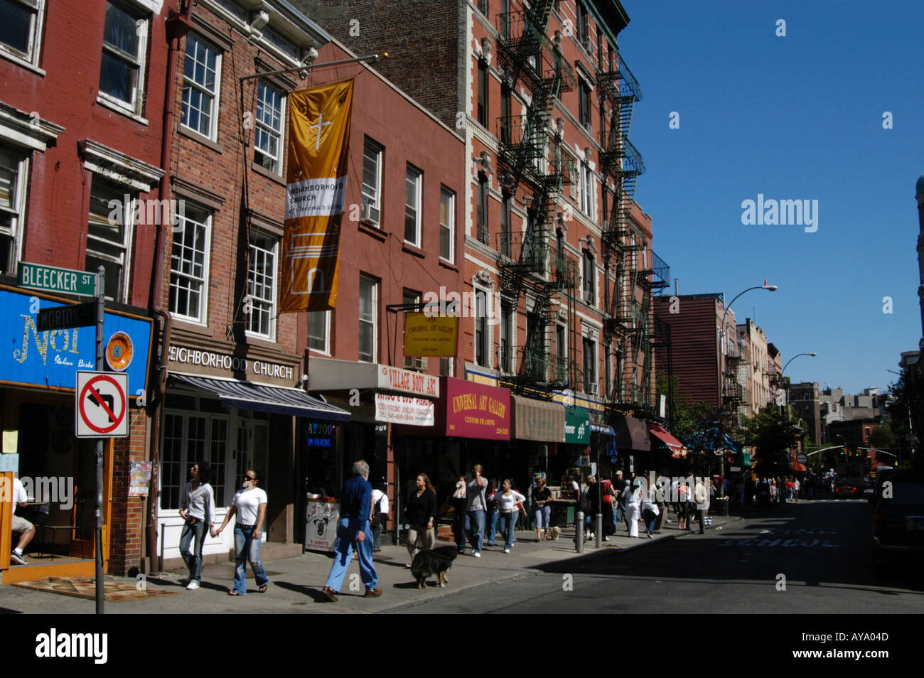 La Bleecker Street à Greenwich Village, New York City, USA Banque D'Images